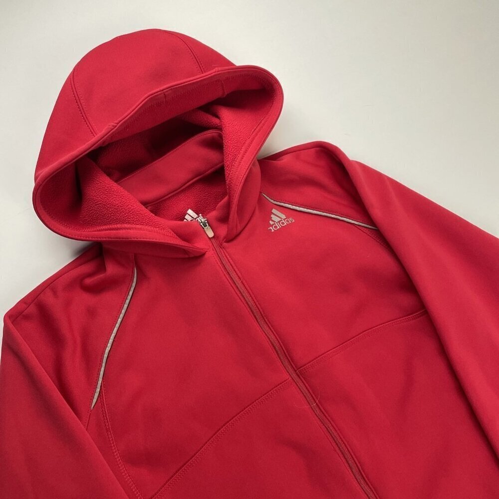 Adidas Climawarm Hooded Full Zip Jacket Women’s Size S Fleece Lined Pink
